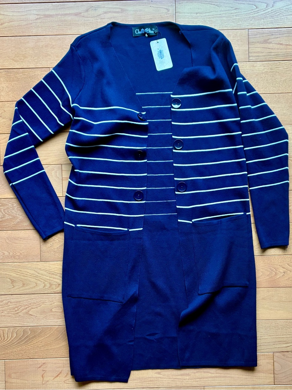 Brand New Cherie Bliss Striped Longline Cardigan